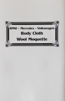 BMW-Mercedes-Volkswagen BODY Cloth Wool Moquette